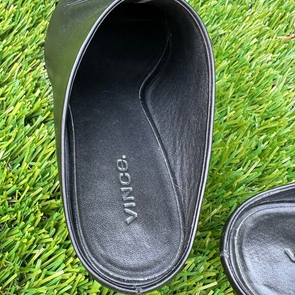 Vince Vigo Leather Black Pointed Toe Mules/Booties Size 8M - Euro 38 - Picture 6 of 11